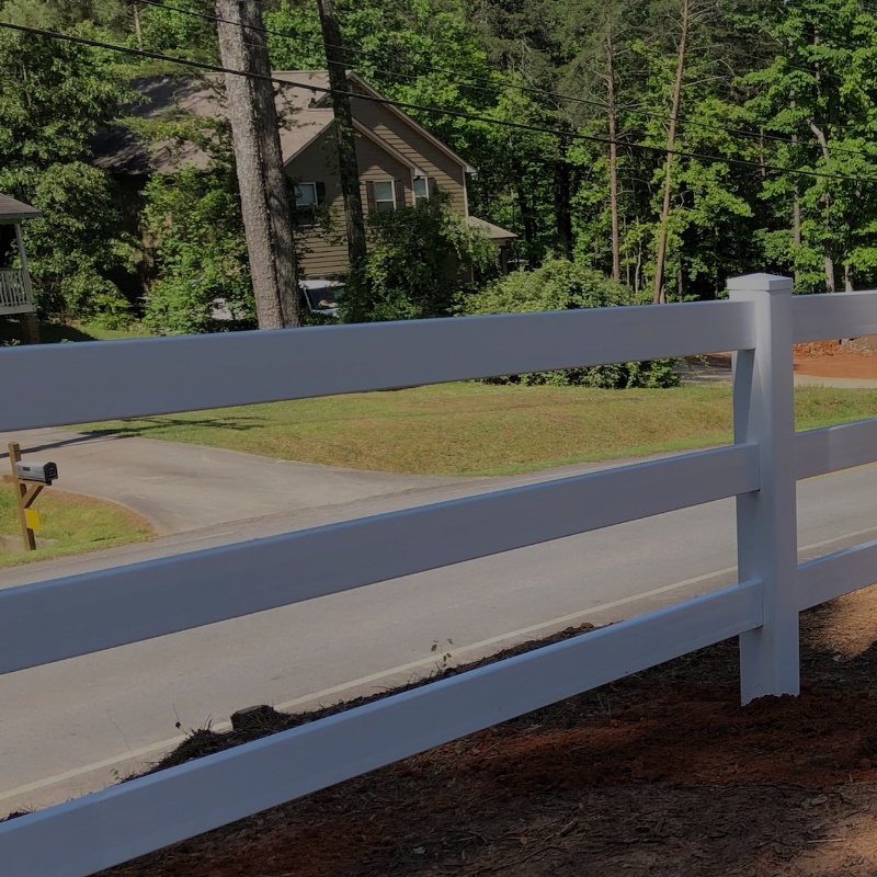 example of a vinyl fence we installed near Norcross GA