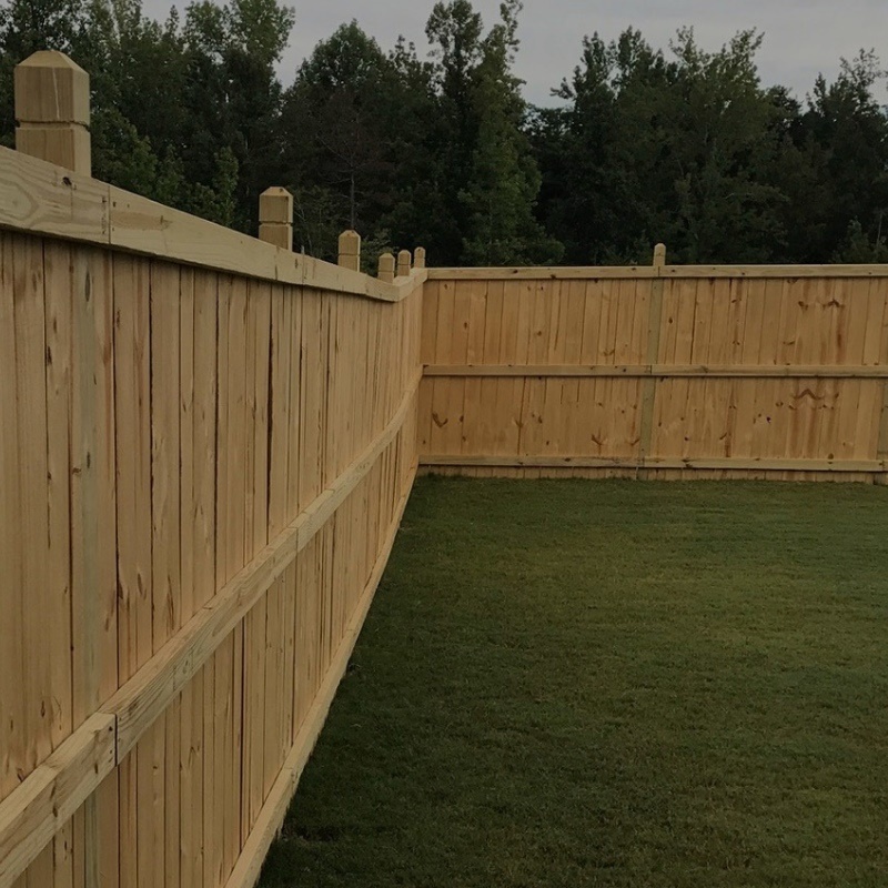 example of a wood fence we installed near norcross GA