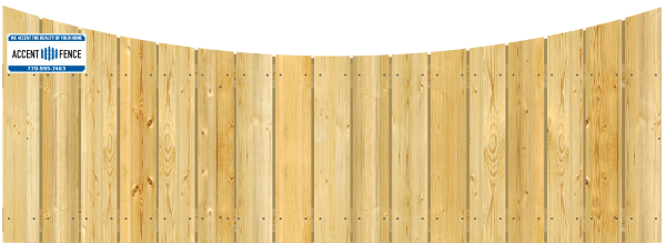 Concave Top Cut - Wood Fence Option in Norcross Georgia