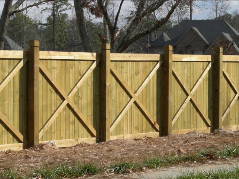 Buford GA X style wood fence
