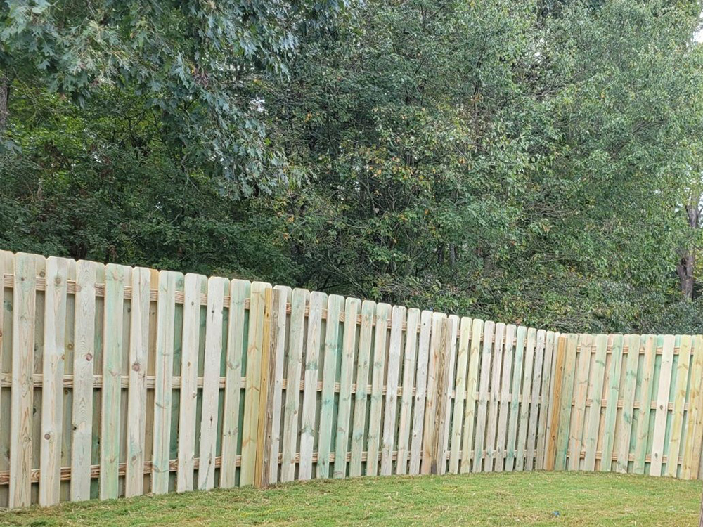 Hoschton GA Shadowbox style wood fence